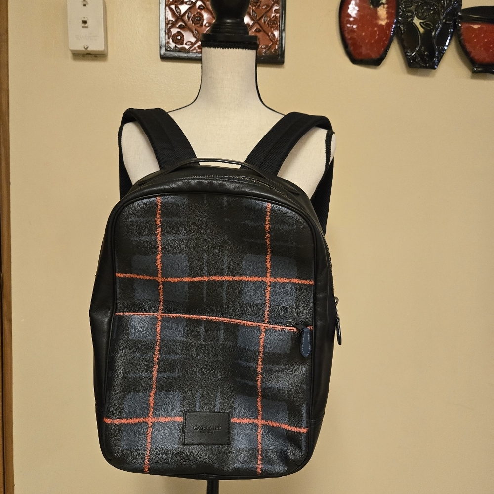 Coach Black and Red Checkered Backpack - image 2